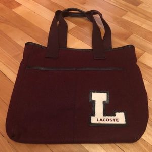 Lacoste Wool Varsity Letter Tote Bag